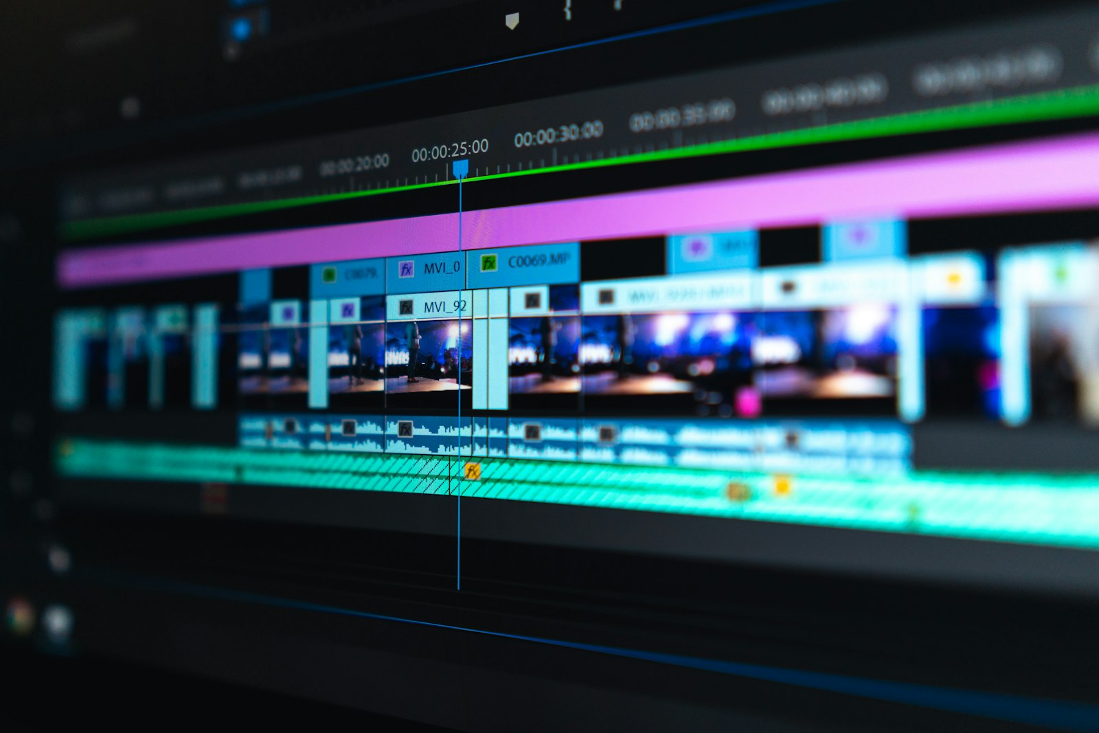 Corporate video filming on a professional production set