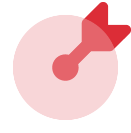Target icon with archery arrow hitting target.