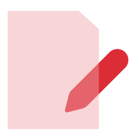 Write icon with pencil and paper.